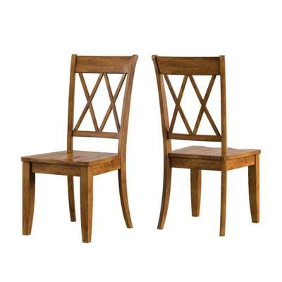 Eetstoel van massief hout voor hotel en restaurant Classic Cross Back Design Robuuste constructie