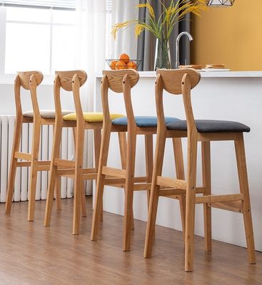 Barkruk van gepoleerd massief hout in vintage-stijl voor pubs W38*D44*H101 cm