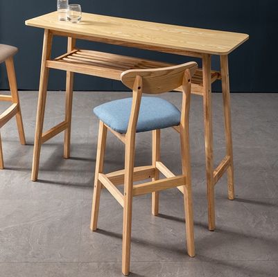 Barkruk van gepoleerd massief hout in vintage-stijl voor pubs W38*D44*H101 cm