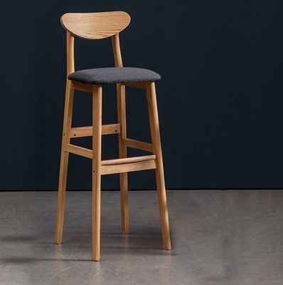 Barkruk van gepoleerd massief hout in vintage-stijl voor pubs W38*D44*H101 cm