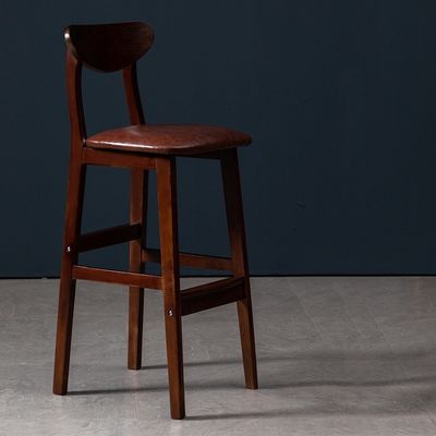 Barkruk van gepoleerd massief hout in vintage-stijl voor pubs W38*D44*H101 cm