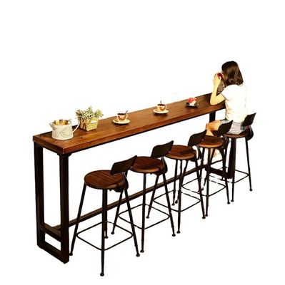 Home Bar Rustieke metalen raam Eettafels Hoog rechthoekig Hout Keuken Bar Tafel kruk