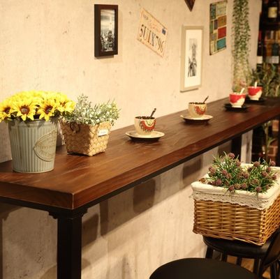 Home Bar Rustieke metalen raam Eettafels Hoog rechthoekig Hout Keuken Bar Tafel kruk