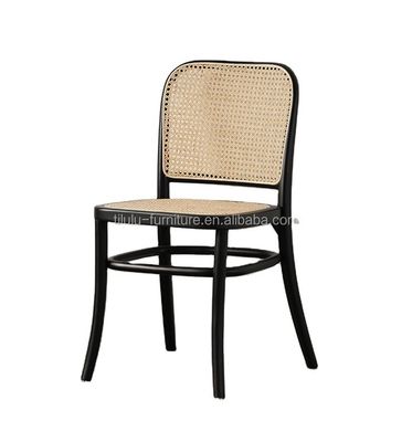 Eetkamermeubelen Houten Rattan rugleuning Leisure Rattan stoel voor Nordic Indoor Modern Tuin Restaurant Cafe meubels