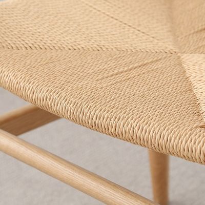 Handgemaakte Solid Beach Hout touw Geweven Kussen Eetkamer Y Stoel GEEN Gevouwen OEM Service Geaccepteerd Solid Hout