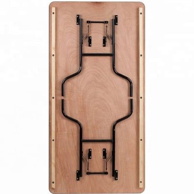 Buitenhoekige rechthoekige massief houten banket Huwelijk Hotel Opvouwbare eettafels in modern ontwerp voor bruiloften en hotels