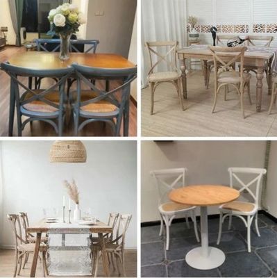 Geen opvouwbare gepersonaliseerde Amerikaanse moderne design massief hout kruis backstackable evenement dinging stoel