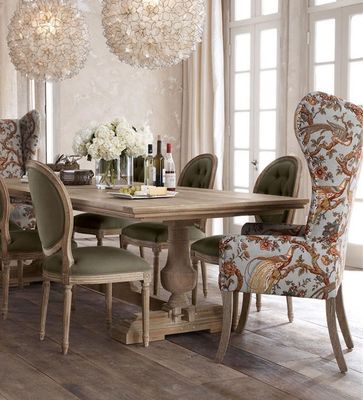 120cm*60cm*75cm Vintage Countryside Centre Eettafel met gebogen dennenhout