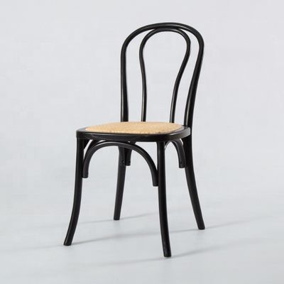 Chinees mahonie en rotan Materiaal Noordse huishoudelijke meubels Houten raam Banket Eetstoel met stapelbaar massief hout