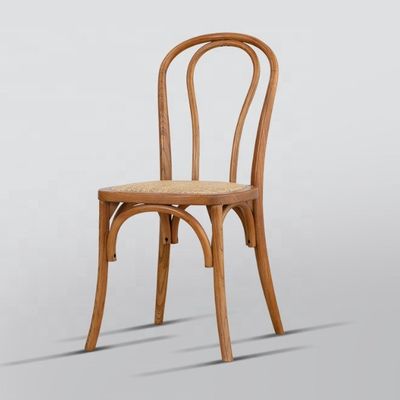 Chinees mahonie en rotan Materiaal Noordse huishoudelijke meubels Houten raam Banket Eetstoel met stapelbaar massief hout