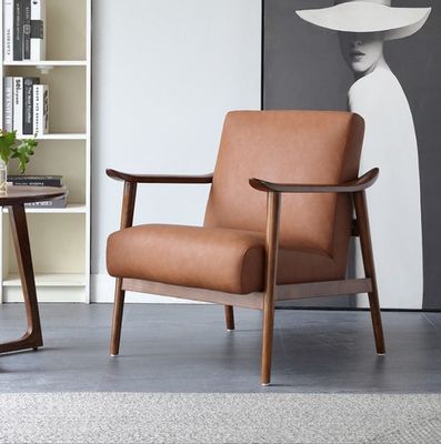 200 kg gewichtslimiet Hoogwaardig Modern Houten Leisure Arm Chair voor woonkamer Sofa Lounge in Bruin/Grijz/Geel/Zwart