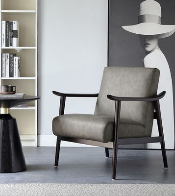 200 kg gewichtslimiet Hoogwaardig Modern Houten Leisure Arm Chair voor woonkamer Sofa Lounge in Bruin/Grijz/Geel/Zwart