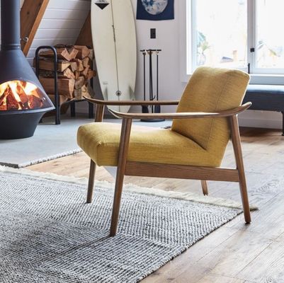200 kg gewichtslimiet Hoogwaardig Modern Houten Leisure Arm Chair voor woonkamer Sofa Lounge in Bruin/Grijz/Geel/Zwart