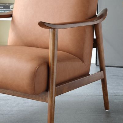 200 kg gewichtslimiet Hoogwaardig Modern Houten Leisure Arm Chair voor woonkamer Sofa Lounge in Bruin/Grijz/Geel/Zwart
