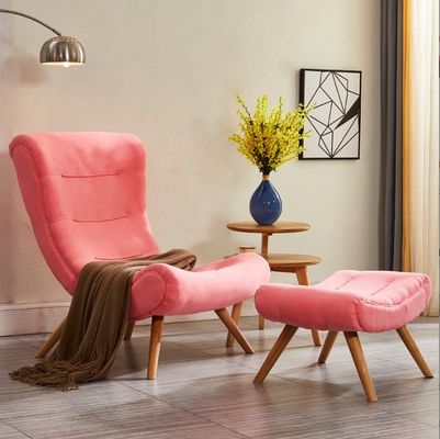 Moderne lounge stoelen voor eetkamer/woonkamer Solid Wood Stof slak stoel Lazy sofa