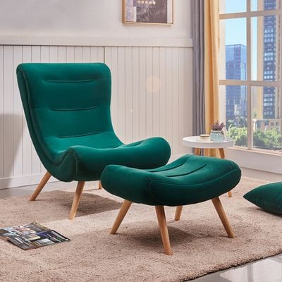 Moderne lounge stoelen voor eetkamer/woonkamer Solid Wood Stof slak stoel Lazy sofa