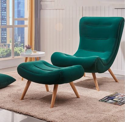 Moderne lounge stoelen voor eetkamer/woonkamer Solid Wood Stof slak stoel Lazy sofa