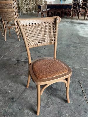 Hotelmeubelen Houten riet rug Rattan eetstoel voor bruiloft Banket receptie Zitplaatsen