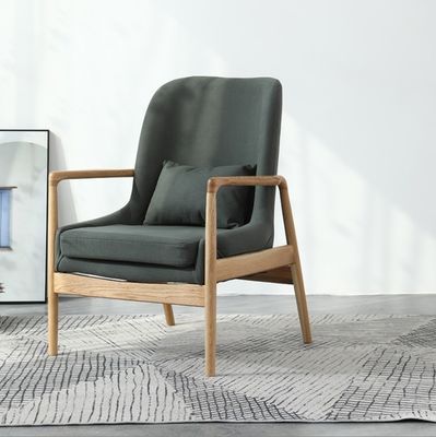 Grijze/groene houten gepoleerde eenpersoonsstoel voor moderne woonkamermeubilair