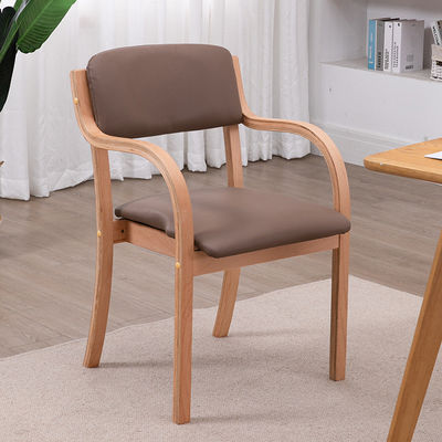 Specific Eetstoel Houten Luxe Stof Pu Lederen Franse Stijl Eetkamer Gebogen Houten Eetstoel voor Moderne Huizen