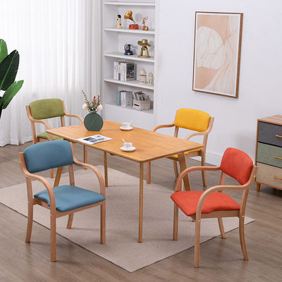 Specific Eetstoel Houten Luxe Stof Pu Lederen Franse Stijl Eetkamer Gebogen Houten Eetstoel voor Moderne Huizen