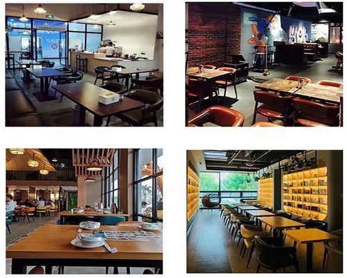 Moderne ontwerp rechthoekige houten eettafel voor restaurantmeubilair