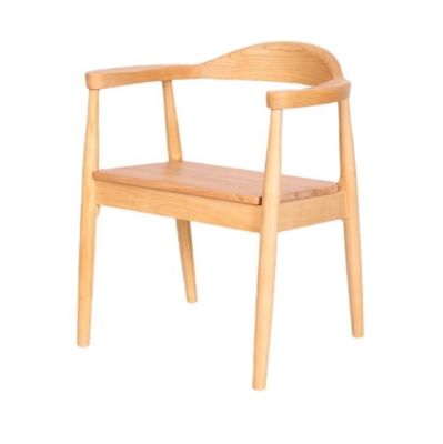 Restaurant Eetkamermeubelen Moderne houten armleunstoel met massief houten frame en Pu stoel