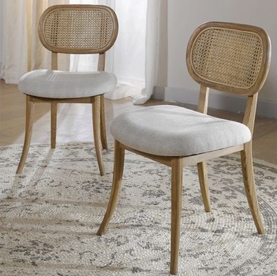 Vintage Rattan/Wicker Chair Solid Wood Eating Chair Armless Rattan Chair voor klantenbehoeften