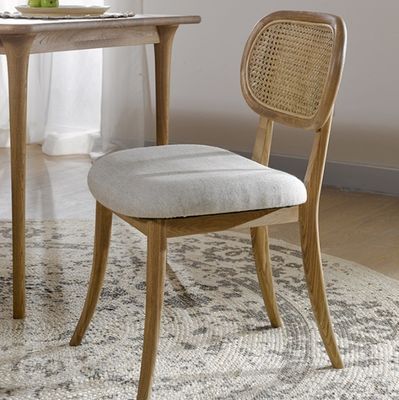 Vintage Rattan/Wicker Chair Solid Wood Eating Chair Armless Rattan Chair voor klantenbehoeften