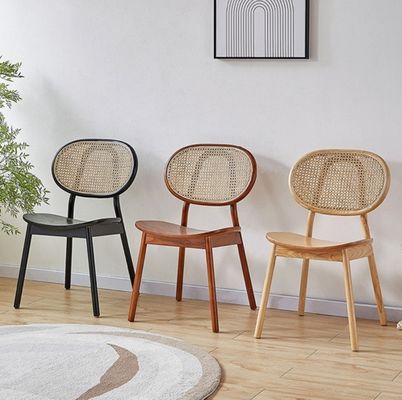 Moderne stijl As en Rattan Materiaal Rattan Eetstoel voor eetkamer
