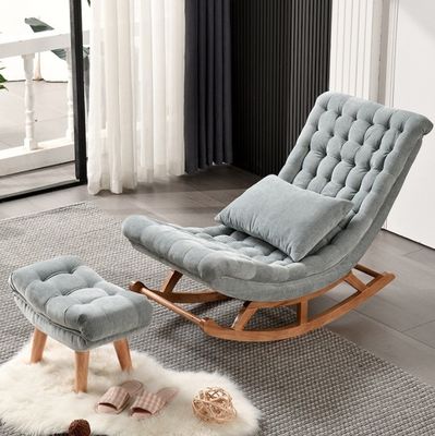 Rocking Chair van massief hout in Europese stijl met gepoleerde bank stoel W60*D106*H76cm