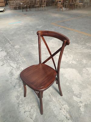 Antieke design stijl D50*W42*H88CM Stapelbare houten X-kruis rugzak Stoelen voor restaurant eten en Morden meubels