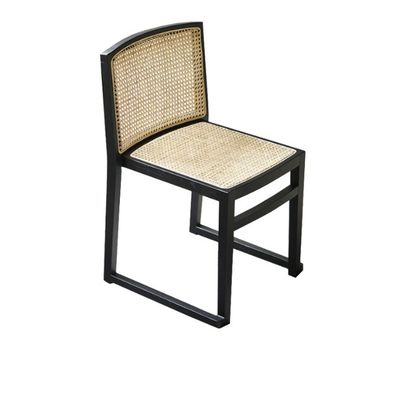 Stapelbare rotan eetstoel op maat Houten armloze stoel voor eetkamer W49CM*D42.5CM*H80CM