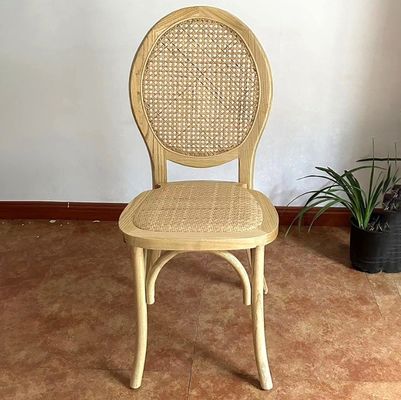 Algemeen Huismeubilair Frans Vintage-stijl Houten Eetkamer Natuurlijk Rattan Huwelijk Massivhouten Stapelstoel voor Banketten