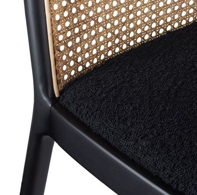 Postverpakking Duurzaam massief hout armloze rattan eetstoel voor eetkamer