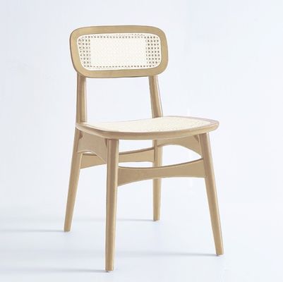 Moderne design Nordic Praktische stoel van massief hout Rattan Eetstoel voor restaurant