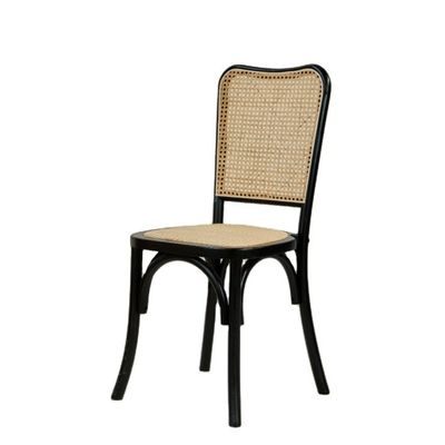 Moderne houten rotan achterste eetstoel voor klassieke en comfortabele zitplaatsen