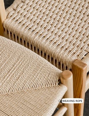 Op maat gemaakte eetkamermeubilair Nordic Hout Eetstoel Rattan stoel