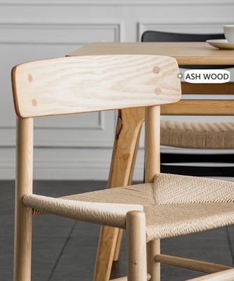 Op maat gemaakte eetkamermeubilair Nordic Hout Eetstoel Rattan stoel
