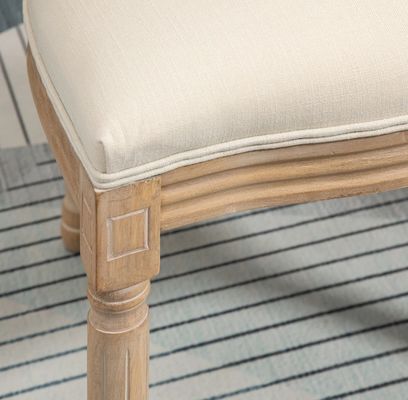 Eetstoel in Franse vintage stijl, bedekt met PU-leer, met stapelbaar ontwerp en massief hout