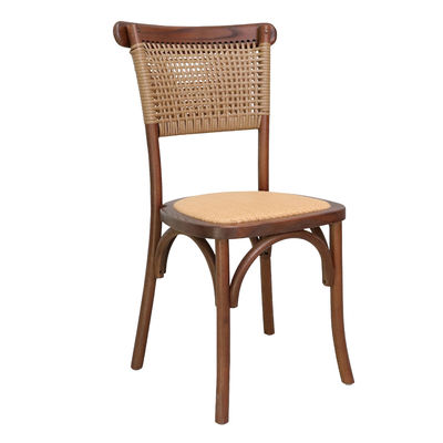 Eetkamermeubilair Moderne natuurlijke vormgeving Solid hout rattan banketstoelen