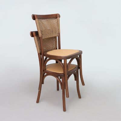 Eetkamermeubilair Moderne natuurlijke vormgeving Solid hout rattan banketstoelen
