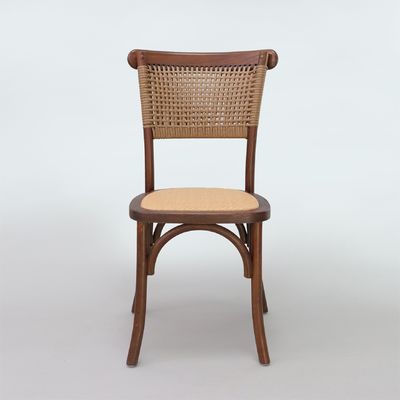 Eetkamermeubilair Moderne natuurlijke vormgeving Solid hout rattan banketstoelen