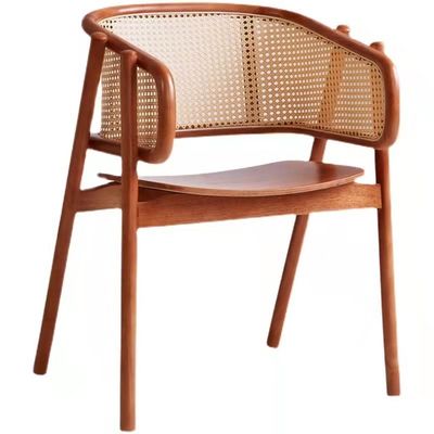 Geen opvouwbare, stijlvolle, massief houten rotan-eetstoel voor woon- en eetkamer