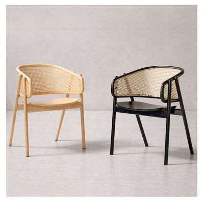 Geen opvouwbare, stijlvolle, massief houten rotan-eetstoel voor woon- en eetkamer