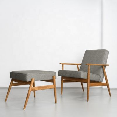 Moderne woonkamermeubilair Houten schommelbank fauteuil met stoffen fluwelen stoel