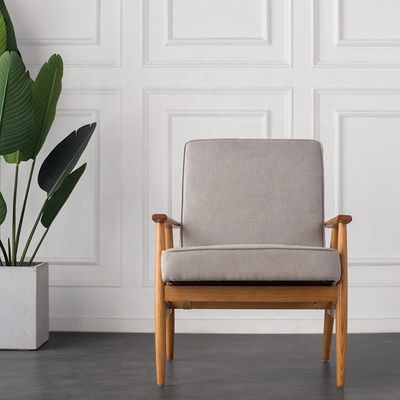Moderne woonkamermeubilair Houten schommelbank fauteuil met stoffen fluwelen stoel