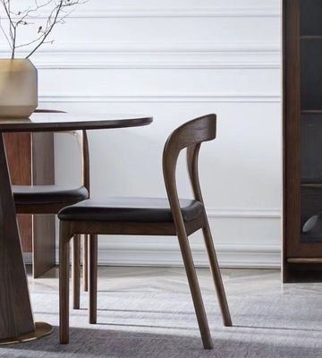 Moderne Nordieke stoel met tapijt van massief hout Eetstoelen met afmetingen W48,5cm*D55,2cm*H77cm