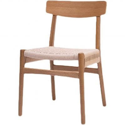 Klassieke eet- en woonkamermeubelen Goed ontwerp Antieke eikenhouten wishbone stoelen met touwstoel