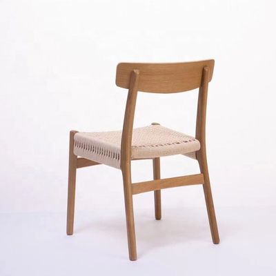 Klassieke eet- en woonkamermeubelen Goed ontwerp Antieke eikenhouten wishbone stoelen met touwstoel